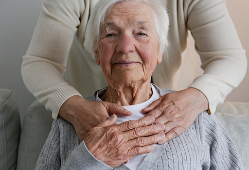 senior woman with her caregiver